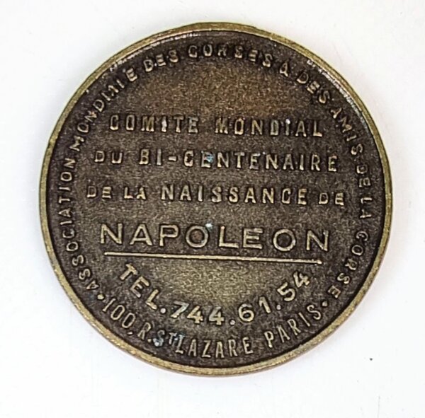 MEDAILLE Comité Mondial Bicentenaire  de la naissance de Napoléon 1er EBM90009 – Image 2