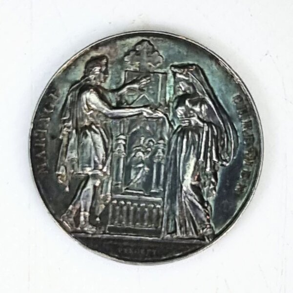 MEDAILLE DE MARIAGE CHRETIEN ARGENT EBM90047