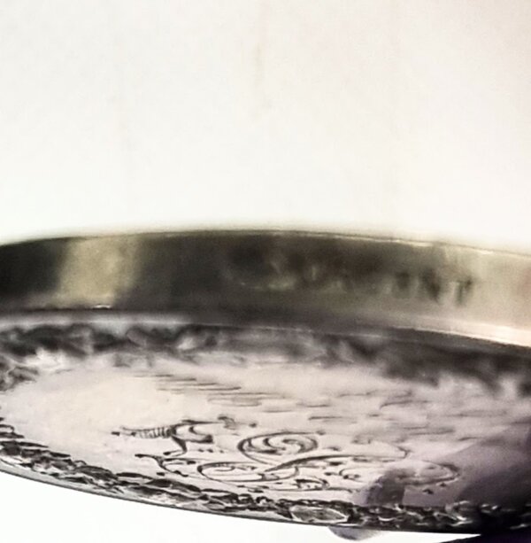 MEDAILLE DE MARIAGE ARGENT 950 0/°° Poinçon Corne1860/1880 EBM90053 – Image 3