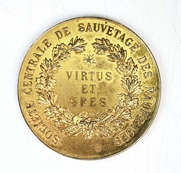 MEDAILLE Socièté Centrale De Sauvetage Des Naufragés 1934 Vermeil RARE EBM90056