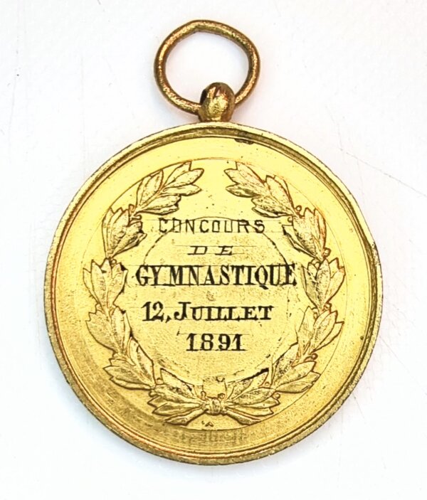 MEDAILLE CONCOURS DE GYMNASTIQUE 12 Juillet1891 EBM90099 – Image 2