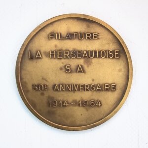 MEDAILLE Filature La HERSEAUTOISE 50ème Anniversaire 1914 1964 EBM90109