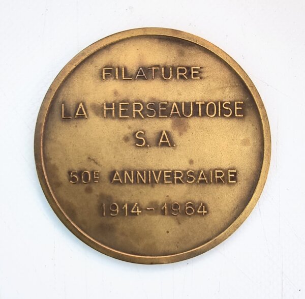 MEDAILLE Filature La HERSEAUTOISE 50ème Anniversaire 1914 1964 EBM90109 – Image 2