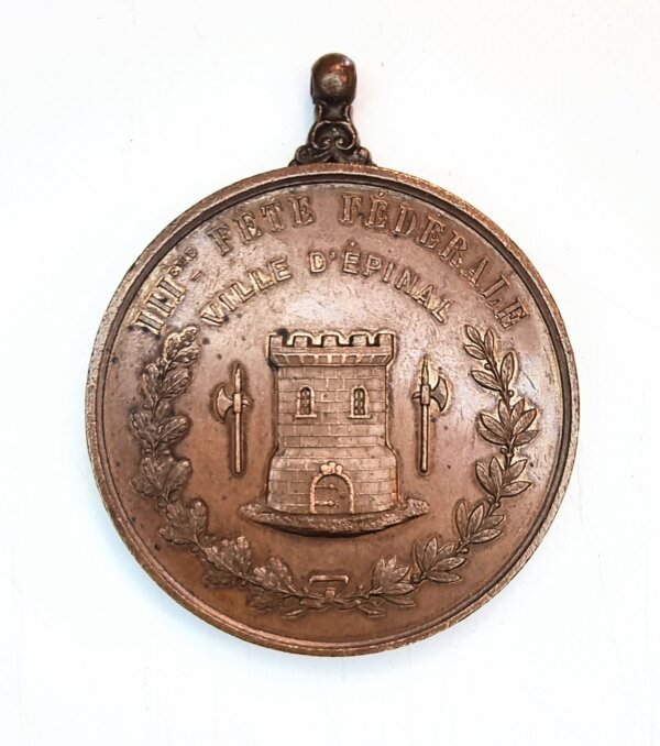 MEDAILLE Union des Sociétés de Gymnastique  de France 1877 VILLE D'EPINAL  EBM90110
