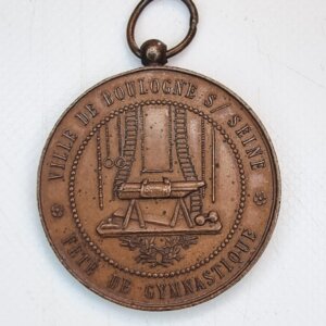MEDAILLE Fête de La Gymnastique  du 31 Aout 1884Ville de BOULOGNE SUR SEINE 92 EBM90112