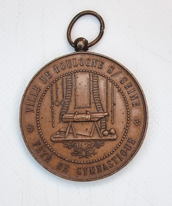 MEDAILLE Fête de La Gymnastique  du 31 Aout 1884Ville de BOULOGNE SUR SEINE 92 EBM90112