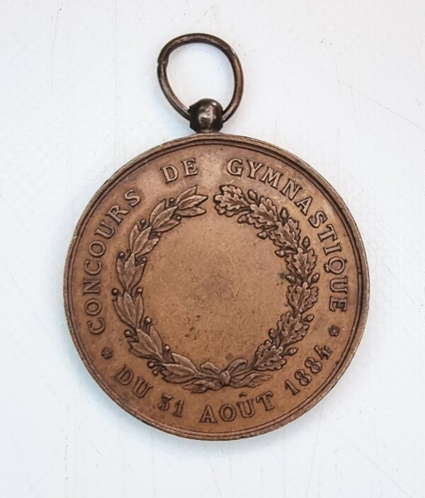 MEDAILLE Fête de La Gymnastique  du 31 Aout 1884Ville de BOULOGNE SUR SEINE 92 EBM90112 – Image 2