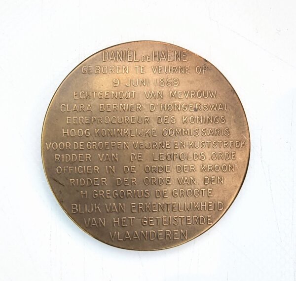 MEDAILLE Daniel de HAENE 1924 BELGIQUE RARE EBM90114 – Image 2