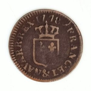 Liard à l’Ecu Louis XVI 1778 & (Aix)RARE R1 TTB- EB91413