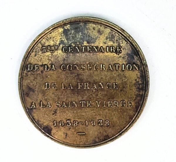 JETON  Tri Centenaire de la Consécration à la FRANCE à la VIERGE 1958 EBJ90045 – Image 2