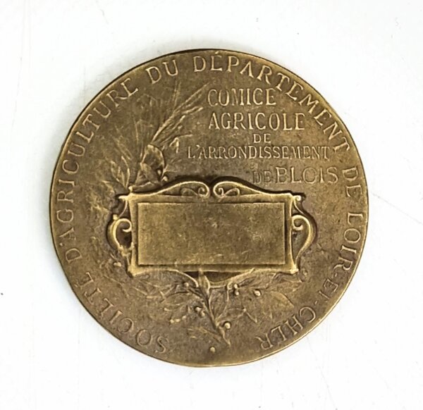MEDAILLE IIIè REPUBLIQUE Ste D'AGRICULTURE DU LOIR ET CHER Comice de BLOIS EBM90128 – Image 2