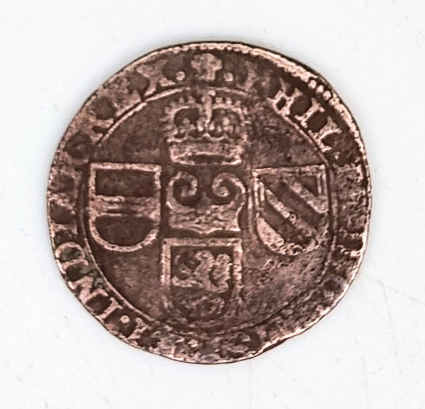 1 Liard Philippe IV 1644 Pays Bas Espagnol Duché de Brabant Belgique TTB EB91417 – Image 2