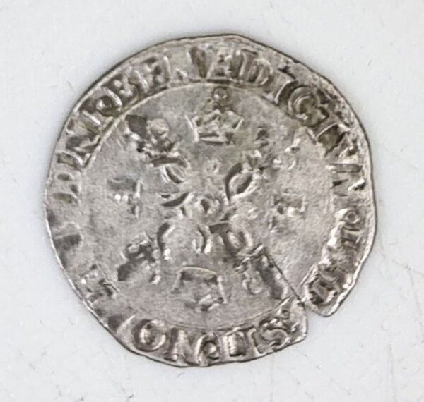 DOUZAIN Henri II aux croissants 1550 CAEN Argent (Billon) TTB EB91437 – Image 2