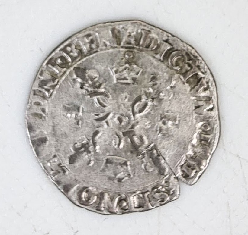 DOUZAIN Henri II aux croissants 1550 CAEN Argent (Billon) TTB EB91437 – Image 2
