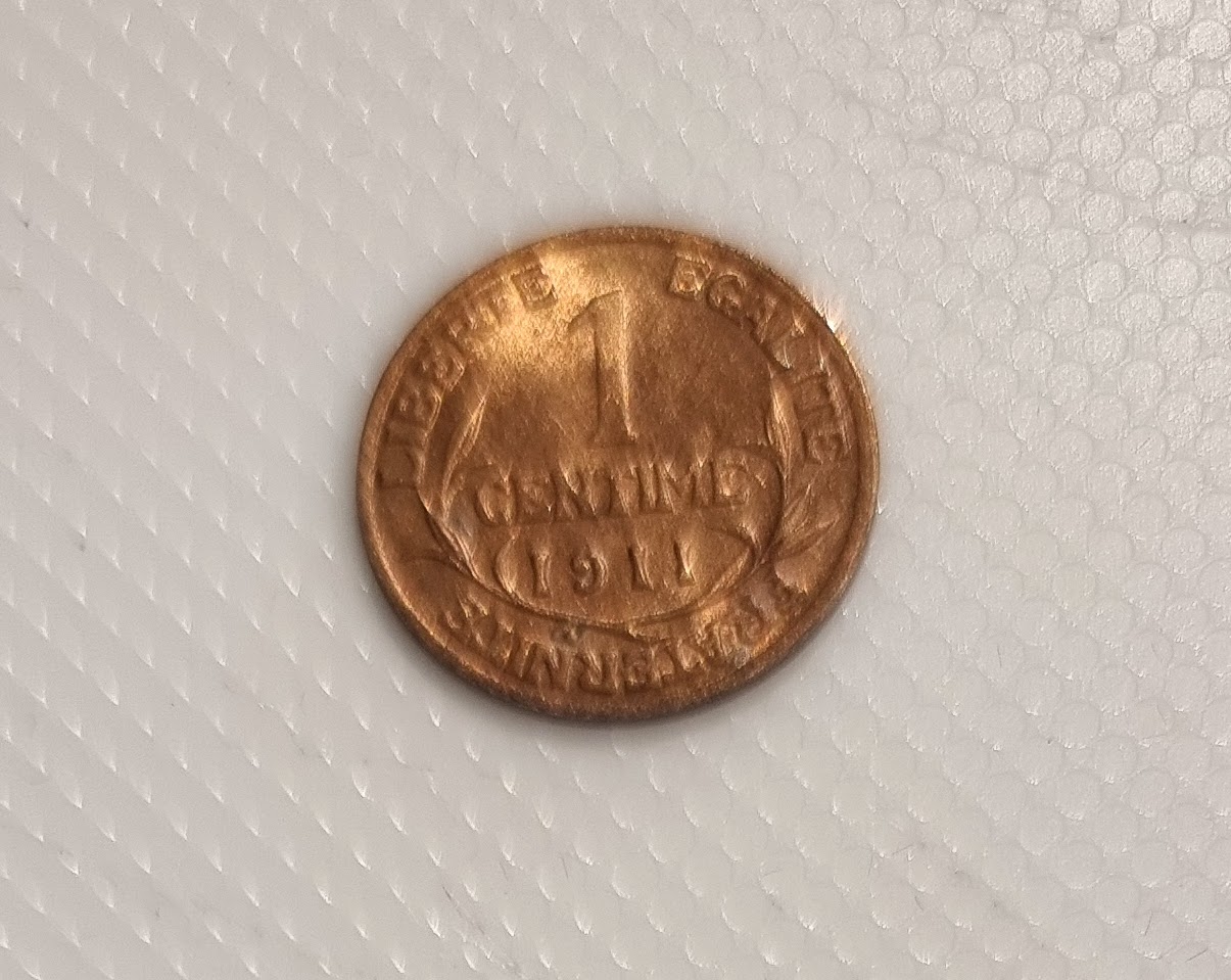 1 Centime Daniel Dupuis1911 TTB EB91515 – Image 2