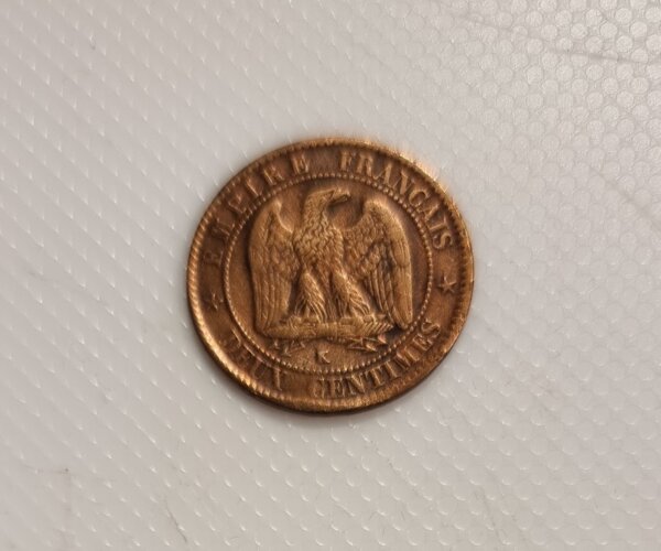 2 Centimes Napoléon III tête Laurée 1861 K TTB EB91524 – Image 2