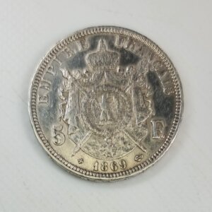 Pièce de 5 Francs Napoléon III tête laurée1869BB SUP- EB90713