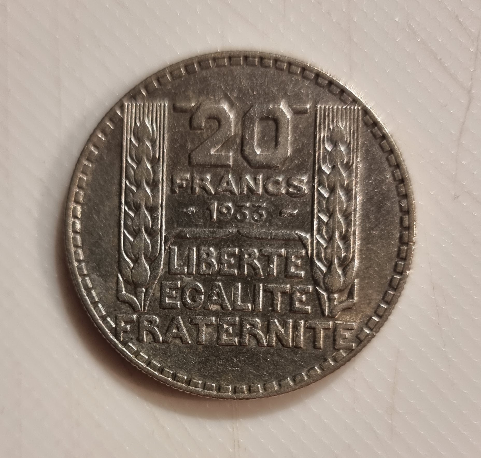 Pièce de 20 Francs Turin 1933 RL TTB Argent EB90753
