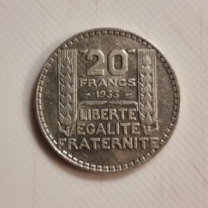 Pièce de 20 Francs Turin 1933 RL TTB Argent EB90811