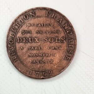 MEDAILLE de Confiance Monneron de 2 SOLS 1792 à la Liberté EBM90147