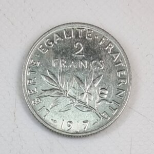 Pièce de  2 Francs Semeuse 1917 SUP Argent 835°/°° EB90184