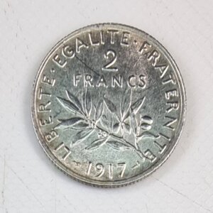 Pièce de  2 Francs Semeuse 1917 SUP Argent 835°/°° EB91535