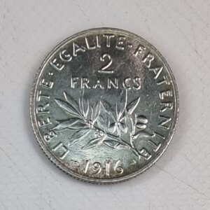 Pièce de  2 Francs Semeuse 1916 SPL Argent 835°/°° EB91537