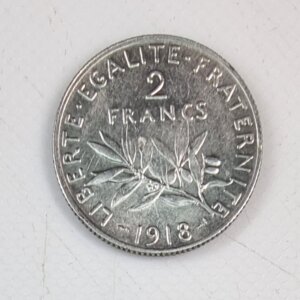 Pièce de  2 Francs Semeuse 1918 SPL Argent 835°/°° EB91539