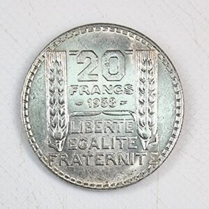Pièce de 20 Frs TURIN- 1938 RL- SPL- Argent- EB91551