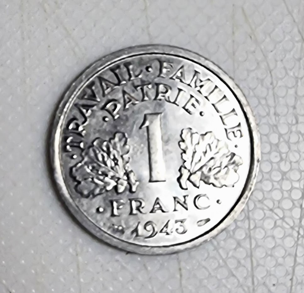 Pièce de 1 Franc Francisque légère 1943 FDC EB91557 – Image 2