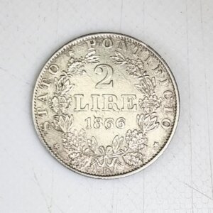 2 Lire Pie IX 1866 TTB+ ITALIE Argent EB90178
