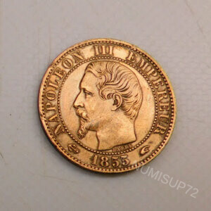 5 Centimes Napoléon III tête nue 1855A ancre SUP EB91639