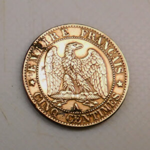 5 Centimes Napoléon III tête nue 1855A ancre SUP EB91639