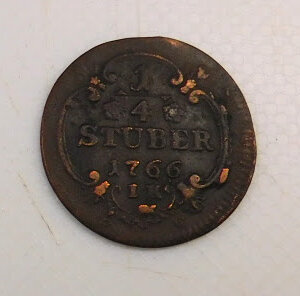 Pièce de 1/4 Stüber Cologne Allemagne 1766 TB EB91646